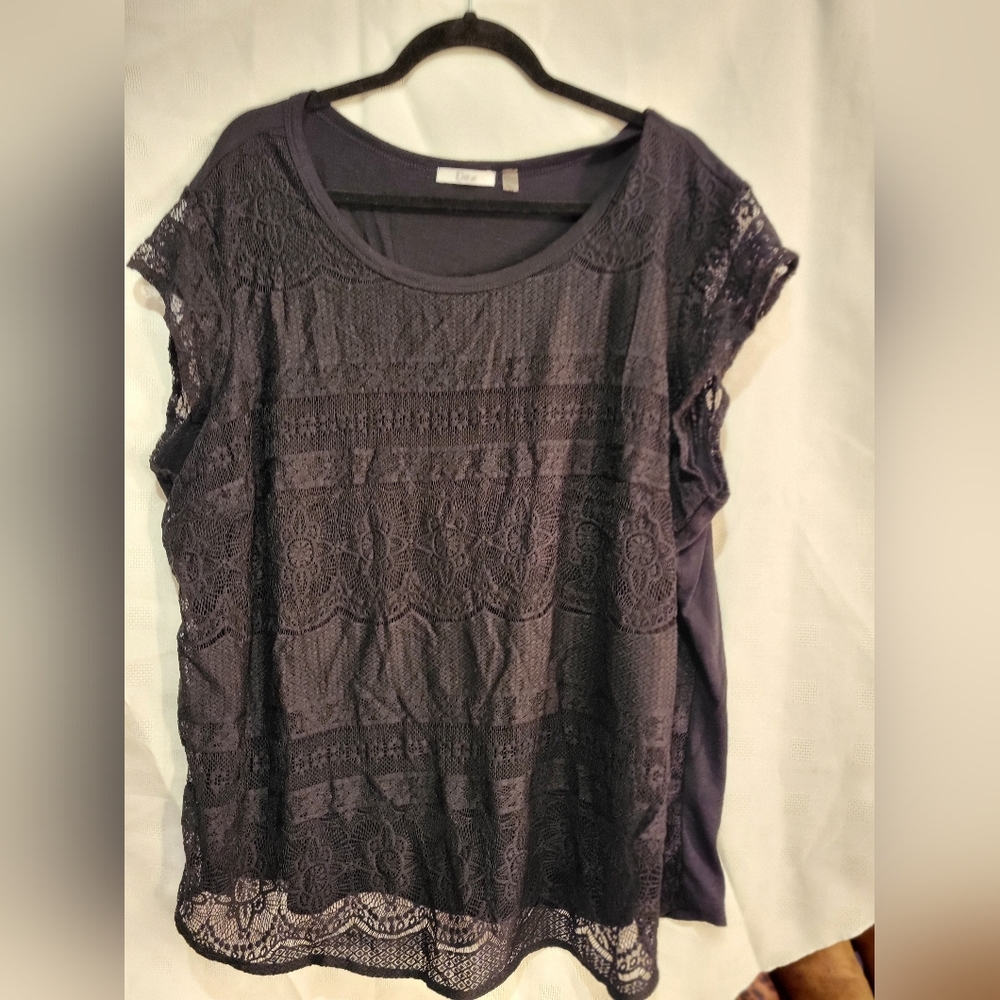 Dex black lace top